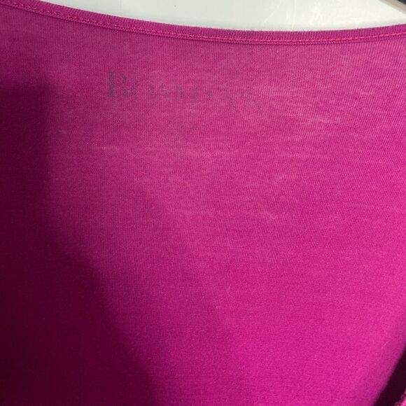 5 for $25🔥Roaman's Fuchsia Asymmetrical Knit Lace Blouse 3X (30/32) - Picture 4 of 7